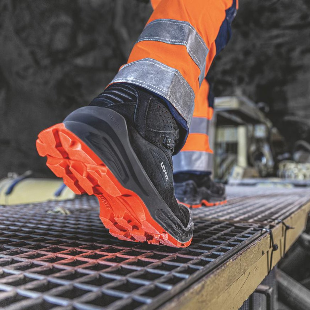 Nahaufnahme eines Sicherheitsschuhes