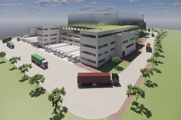 Animierte Ansicht des neuen uvex Logistikzentrums