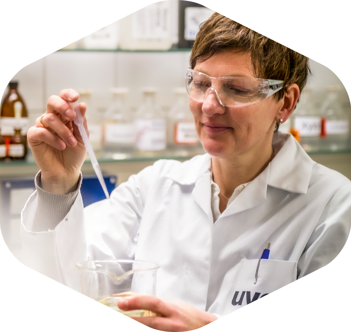 A woman in a laboratory
